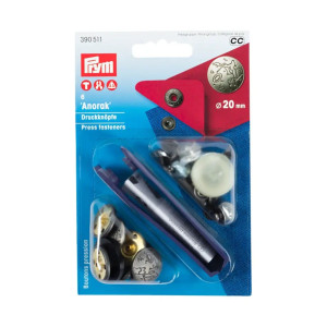 PRYM Anorak Druckknöpfe Excursion 20 mm mattsilber