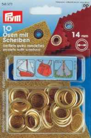 PRYM Ösen und Scheiben MS 14,0 mm goldfarbig