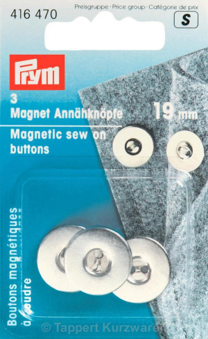 PRYM Magnet-Annähknöpfe 19 mm silberfarbig