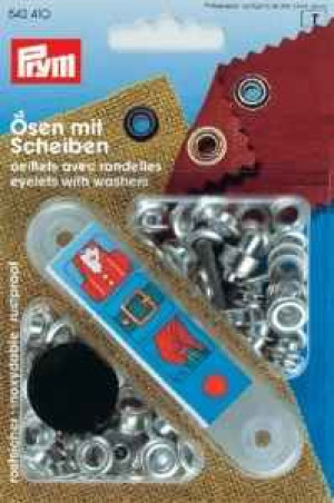 PRYM Ösen und Scheiben MS 4,0 mm silberfarbig
