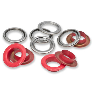 PRYM Bunte Ösen mit Scheiben 20 St. 11 mm 11mm - Rot