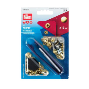 PRYM Anorak Druckknöpfe 12 mm goldfarbig