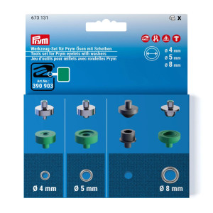 PRYM Werkzeugset für Ösen mit Scheiben in Ø 4mm, 5mm und 8 mm