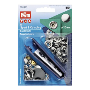 PRYM Sport & Camping Druckknöpfe 15 mm silberfarbig