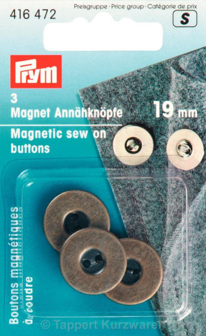 PRYM Magnet-Annähknöpfe 19 mm altmessing