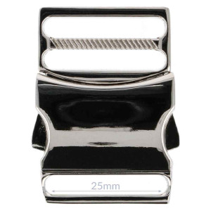 Metall FLAT Steckschnalle Steckverschluss 25mm / 40mm Silber | 25mm