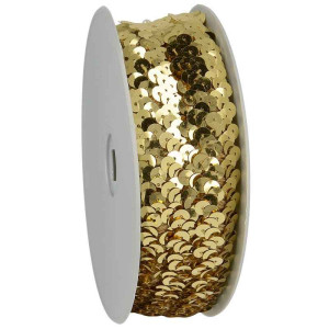 30mm Paillettenband elastisch Meterware gold