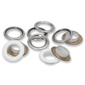PRYM Bunte Ösen mit Scheiben 32 St. 8 mm 8mm - Weiss