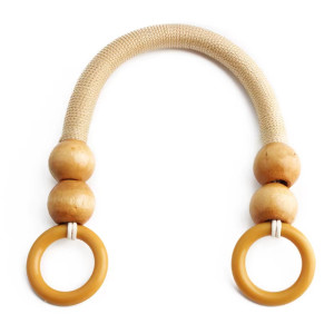 1 Taschengriff mit Holzperlen 37cm 572 - sand