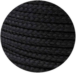 Baumwoll Kordel Anorakkordel - geflochten 580 - schwarz