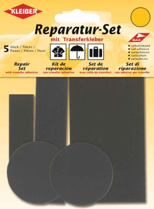 Kleiber Reparatur Set Nylon Flicken selbstklebend 182 - dunkelgrau