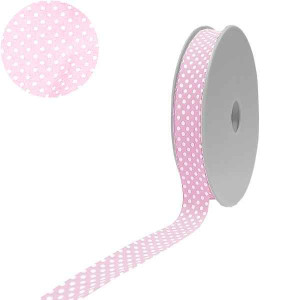 1 Rolle GEPUNKTETES Baumwoll Schrägband 40/20 Polka Dots 811 - perlrosa
