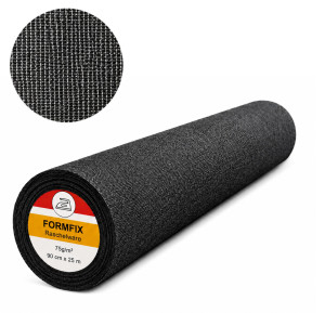 Raschelware Gewebe Bügeleinlage schwarz & weiss - 90cm breit 580 - schwarz