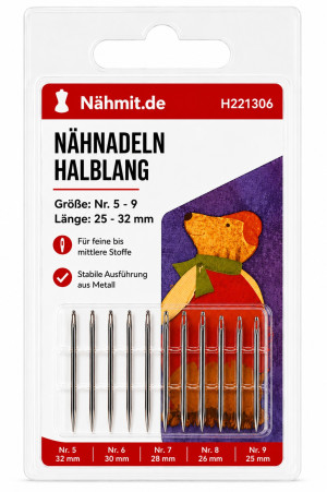 Handnähnadeln HALBLANG - verschiedene Größen Größe - 5-9