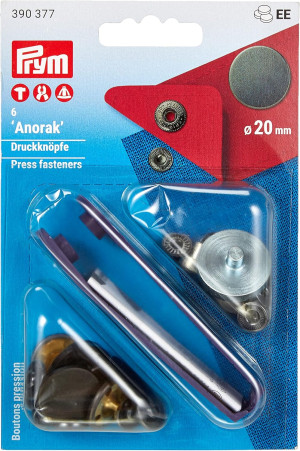 PRYM Anorak Druckknöpfe 20 mm brüniert