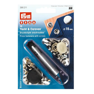 PRYM Yacht & Caravan Druckknöpfe 15 mm silberfarbig