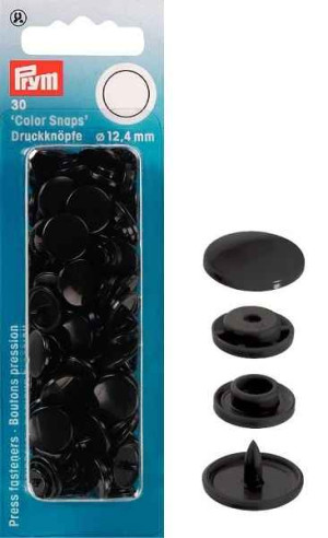PRYM Color Snaps Druckknöpfe rund 12,4 mm schwarz