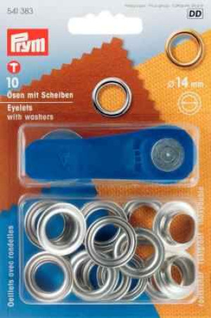 PRYM Ösen und Scheiben MS 14,0 mm silberfarbig