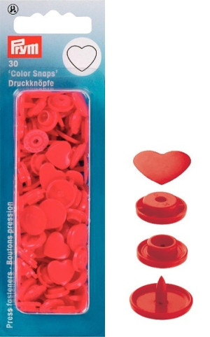 PRYM Color Snaps Druckknöpfe Herz rot