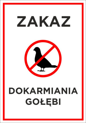 Tabliczka zakaz dokarmiania gołębi