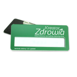 Identyfikator plastikowy z okienkiem grawerowany – Windows Lami Line
