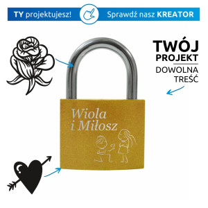 Kłódka grawerowana MAŁA KREATOR