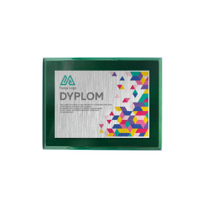 Dyplom / Certyfikat / Ryngraf na drewnianym podkładzie MDF 15x20 cm kolor zielony VERDE