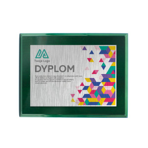 Dyplom / Certyfikat / Ryngraf na drewnianym podkładzie MDF 23x30 cm kolor zielony VERDE