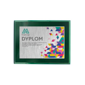 Dyplom / Certyfikat / Ryngraf na drewnianym podkładzie MDF 20x25 cm kolor zielony VERDE