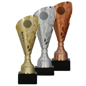 Puchar trofeum okolicznościowy na podstawie marmurkowej z miejscem na emblemat 9312