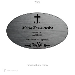 Tabliczka nagrobna z tworzywa grawerskiego z grawerem TNL/W009