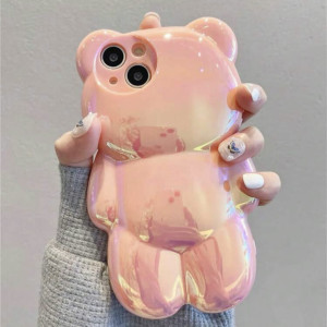 Błyszczący miś etui Iphone 15 pro