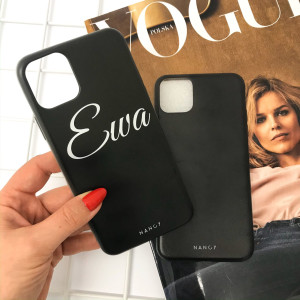 etui czarne z nadrukiem iphone 12 pro