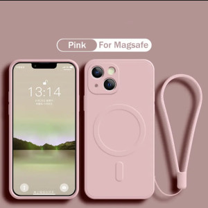 JASNORÓŻOWE Etui z tłoczeniem MAGSAFE Iphone 12 pro