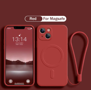 CZERWONE Etui z tłoczeniem MAGSAFE Iphone 12 pro