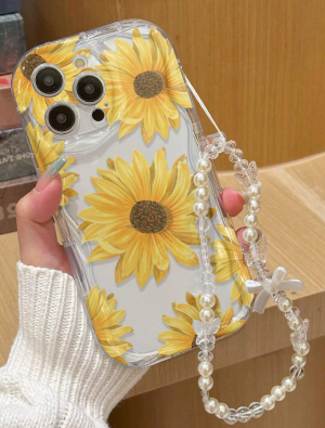 słoneczniki etui ze smyczką Iphone 16