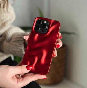 Czerwone falowane etui Iphone 15 pro max