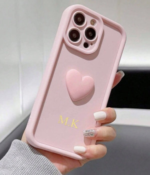 różowe etui z sercem z nadrukiem iphone 14 pro max