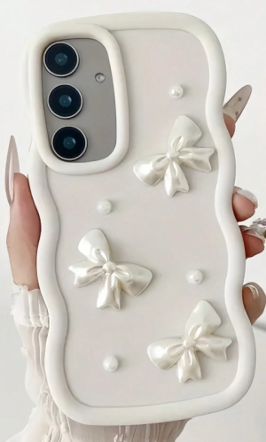 perłowe kokardki etui samsung galaxy a55 5g