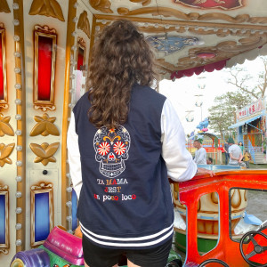Bomberka unisex granatowo-biała z personalizacją