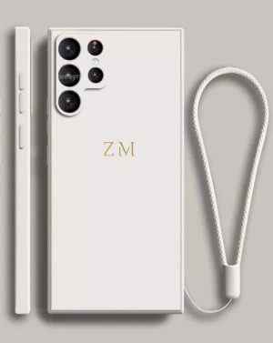 białe etui z tłoczeniem Samsung S22 ultra