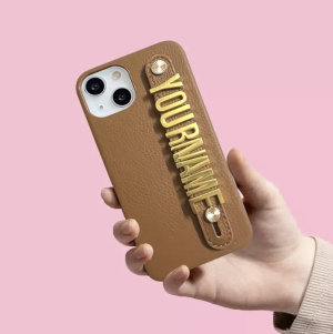 Karmel etui z paskiem z imieniem Iphone 11