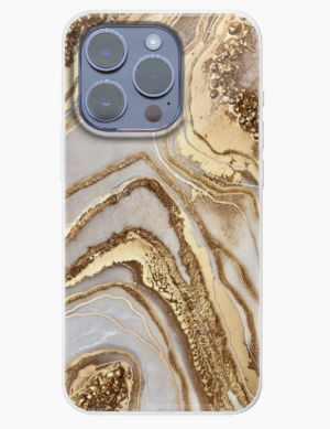 Biało-złote etui marmurkowe Iphone 13