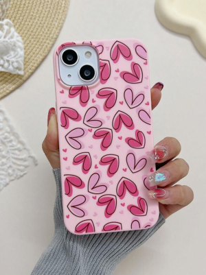 różowe serduszka etui Iphone 12