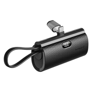 F-ENERGY Power Plug F5K3 powerbank 5 000mAh z wbudowanym złączem Typ C PD 20W czarny