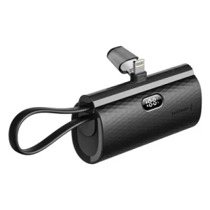 F-ENERGY Power Plug F5K3 powerbank 5 000mAh z wbudowanym złączem do Lightning 8-PIN PD 20W czarny