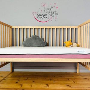 Doolit Matelas bébé Tiny rose "sourire d'enfant" Rose Matelas bébé 70x140cm