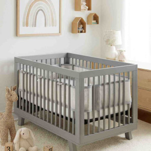Nanny Care Tour de lit respirant 4 côtés Gris