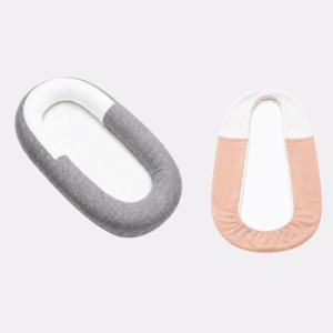 Pack Réducteur de Lit + Housse de Rechange Beige Gris