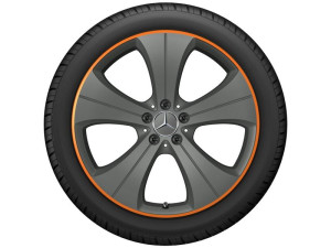 5-Speichen-Rad 20 Zoll Felgenhorn orange lackiert A24740137007Y06